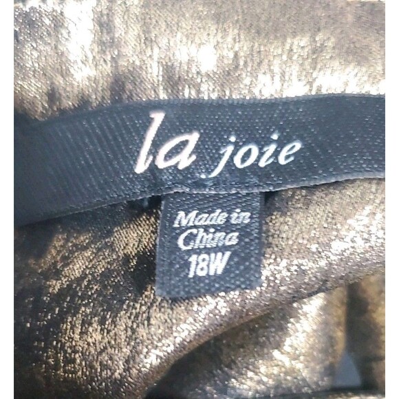 la Joie 18W Button Front Closure Gold Tiered Free Flowing Midi or Maxi Dress - Picture 13 of 15